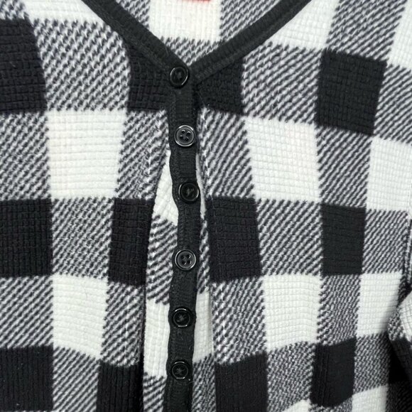 Joe Fresh Black & White Buffalo Plaid Medium Weight Onsie Size Large - Picture 2 of 6